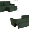 Ecksofa mit Bettfunktion und Bettkasten grün Microfaser B/H/T: ca. 227x92x146 cm