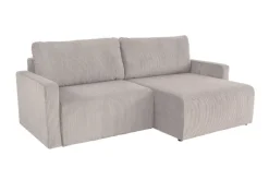 Ecksofa mit Bettfunktion und Bettkasten hellgrau Microfaser B/H/T: ca. 227x92x146 cm