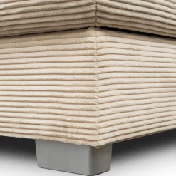 Ecksofa mit Bettfunktion und Bettkasten creme Microfaser B/T: ca. 216x260 cm