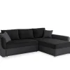 Ecksofa mit Bettfunktion und Bettkasten schwarz Polyester B/H/T: ca. 247x82x178 cm