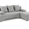 Ecksofa mit Bettfunktion und Bettkasten hellgrau Flachgewebe B/H/T: ca. 191x70x142 cm