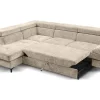 Ecksofa mit Bettfunktion und Bettkasten natur Microfaser B/H/T: ca. 256x73x202 cm