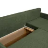 Ecksofa mit Bettfunktion und Bettkasten grün Webstoff B/H/T: ca. 218x90x168 cm