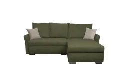 Ecksofa mit Bettfunktion und Bettkasten grün Webstoff B/H/T: ca. 218x90x168 cm