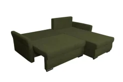 Ecksofa mit Bettfunktion und Bettkasten grün Webstoff B/H/T: ca. 218x90x168 cm