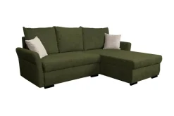 Ecksofa mit Bettfunktion und Bettkasten grün Webstoff B/H/T: ca. 218x90x168 cm