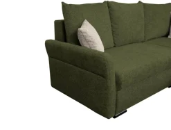 Ecksofa mit Bettfunktion und Bettkasten grün Webstoff B/H/T: ca. 218x90x168 cm