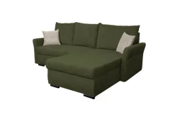Ecksofa mit Bettfunktion und Bettkasten grün Webstoff B/H/T: ca. 218x90x168 cm