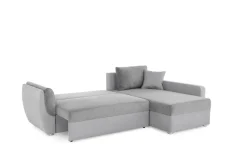 Ecksofa mit Bettfunktion und Bettkasten grau Polyester B/H/T: ca. 247x82x178 cm