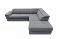 Ecksofa mit Bettfunktion und Bettkasten grau Flachgewebe B/H/T: ca. 267x75x238 cm