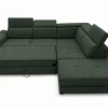 Ecksofa mit Bettfunktion und Bettkasten dunkelgrün Flachgewebe B/H/T: ca. 267x75x238 cm