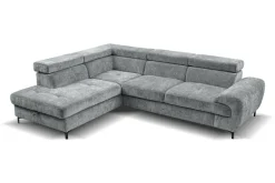 Ecksofa mit Bettfunktion und Bettkasten dunkelgrau Microfaser B/H/T: ca. 256x73x202 cm