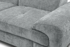 Ecksofa mit Bettfunktion und Bettkasten dunkelgrau Microfaser B/H/T: ca. 256x73x202 cm
