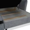 Ecksofa mit Bettfunktion und Bettkasten grau Microfaser B/H/T: ca. 235x90x159 cm