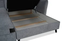 Ecksofa mit Bettfunktion und Bettkasten grau Microfaser B/H/T: ca. 235x90x159 cm
