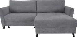 Ecksofa mit Bettfunktion und Bettkasten grau Microfaser B/H/T: ca. 235x90x159 cm
