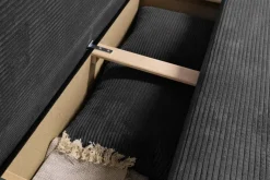 Ecksofa mit Bettfunktion und Bettkasten grau Microfaser B/H/T: ca. 191x70x142 cm