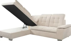 Ecksofa mit Bettfunktion und Bettkasten pearl Microfaser B/H/T: ca. 260x107x214 cm