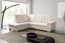 Ecksofa mit Bettfunktion und Bettkasten pearl Microfaser B/H/T: ca. 260x107x214 cm