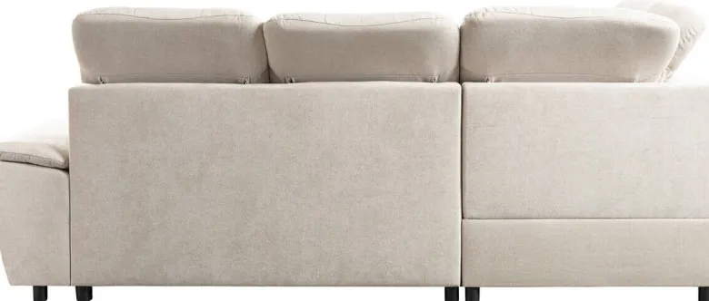 Ecksofa mit Bettfunktion und Bettkasten pearl Microfaser B/H/T: ca. 260x107x214 cm