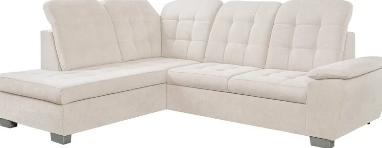 Ecksofa mit Bettfunktion und Bettkasten pearl Microfaser B/H/T: ca. 260x107x214 cm