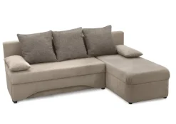 Ecksofa mit Bettfunktion und Bettkasten grau Microfaser B/H/T: ca. 191x70x142 cm