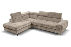 Ecksofa mit Bettfunktion und Bettkasten taupe Microfaser B/H/T: ca. 256x73x202 cm
