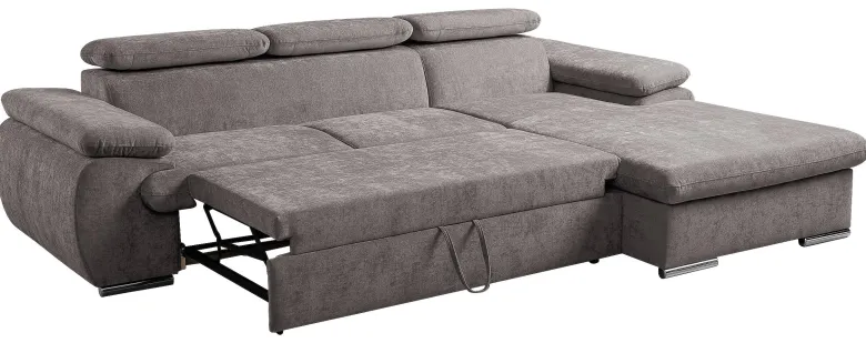 Ecksofa mit Bettfunktion und Bettkasten stone Polyester B/H/T: ca. 284x102x196 cm