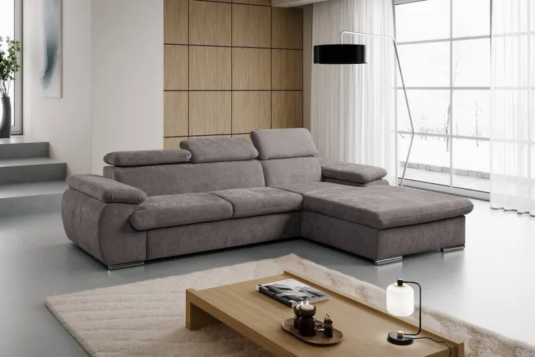 Ecksofa mit Bettfunktion und Bettkasten stone Polyester B/H/T: ca. 284x102x196 cm