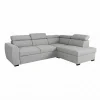 Ecksofa mit Bettfunktion und Bettkasten hellgrau Webstoff B/H/T: ca. 245x184x87 cm