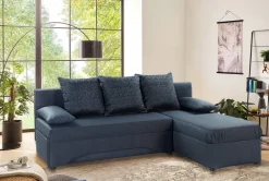Ecksofa mit Bettfunktion und Bettkasten dunkelblau B/H/T: ca. 191x87x142 cm