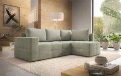 Ecksofa mit Bettfunktion und Bettkasten grün Flachgewebe B/T: ca. 238x167 cm