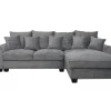 Ecksofa mit Bettfunktion und Bettkasten grau Microfaser B/H/T: ca. 293x96x178 cm