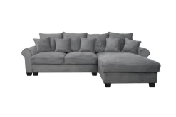 Ecksofa mit Bettfunktion und Bettkasten grau Microfaser B/H/T: ca. 293x96x178 cm
