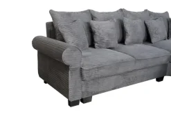 Ecksofa mit Bettfunktion und Bettkasten grau Microfaser B/H/T: ca. 293x96x178 cm