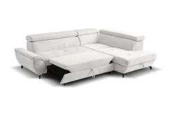 Ecksofa mit Bettfunktion und Bettkasten natur Microfaser B/H/T: ca. 263x77x210 cm