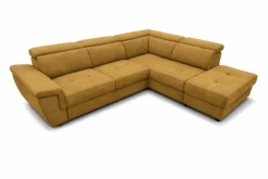Ecksofa mit Bettfunktion und Bettkasten senf Flachgewebe B/H/T: ca. 267x75x238 cm