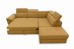 Ecksofa mit Bettfunktion und Bettkasten senf Flachgewebe B/H/T: ca. 267x75x238 cm