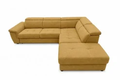 Ecksofa mit Bettfunktion und Bettkasten senf Flachgewebe B/H/T: ca. 267x75x238 cm