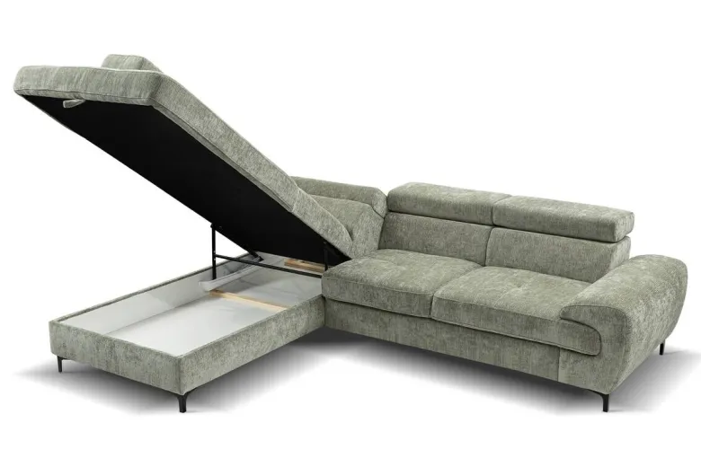 Ecksofa mit Bettfunktion und Bettkasten mint Microfaser B/H/T: ca. 256x73x202 cm