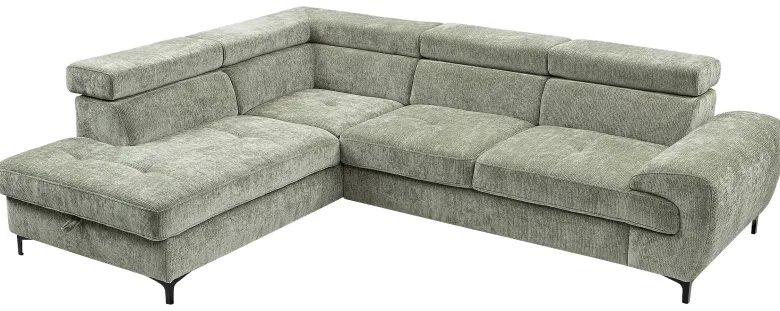 Ecksofa mit Bettfunktion und Bettkasten mint Microfaser B/H/T: ca. 256x73x202 cm