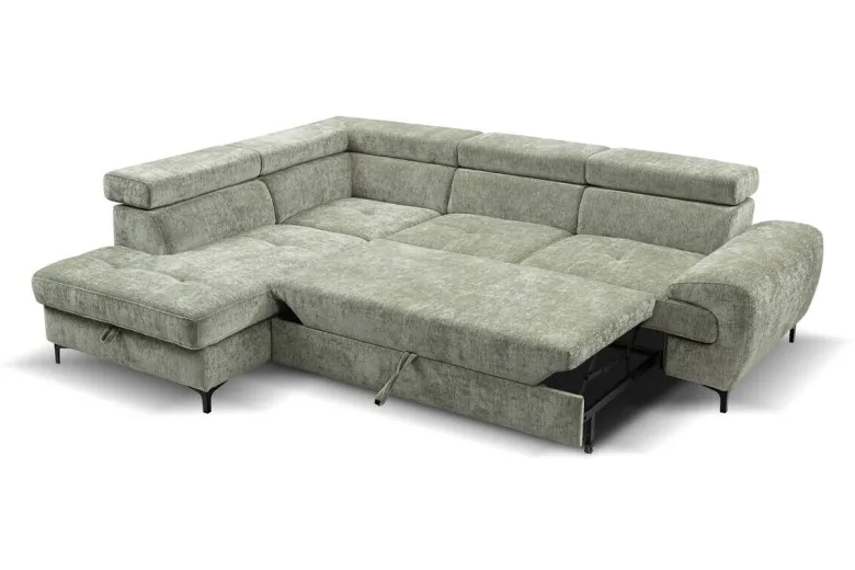 Ecksofa mit Bettfunktion und Bettkasten mint Microfaser B/H/T: ca. 256x73x202 cm