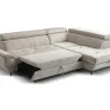 Ecksofa mit Bettfunktion und Bettkasten Greige Microfaser B/H/T: ca. 263x77x210 cm