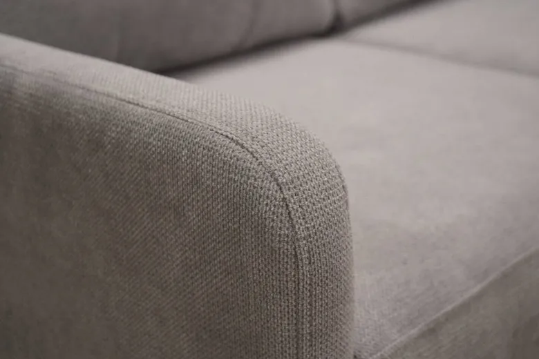 Ecksofa mit Bettfunktion und Bettkasten grau Webstoff B/H/T: ca. 217x93x159 cm