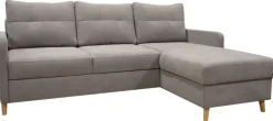 Ecksofa mit Bettfunktion und Bettkasten grau Webstoff B/H/T: ca. 217x93x159 cm