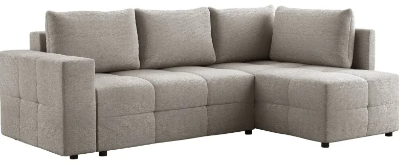 Ecksofa mit Bettfunktion und Bettkasten stone Flachgewebe B/T: ca. 238x167 cm