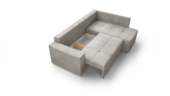 Ecksofa mit Bettfunktion und Bettkasten stone Flachgewebe B/T: ca. 238x167 cm