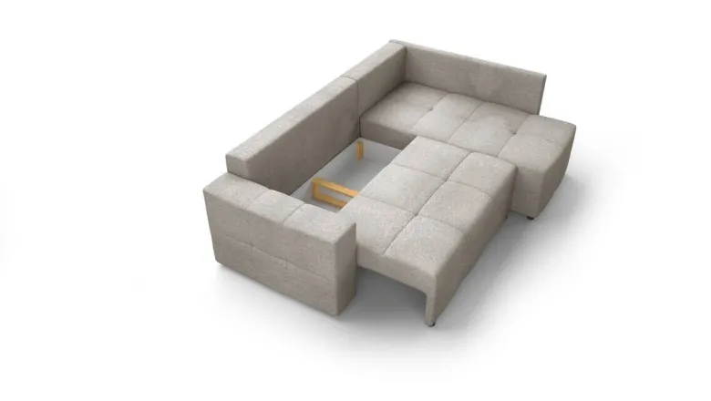 Ecksofa mit Bettfunktion und Bettkasten stone Flachgewebe B/T: ca. 238x167 cm