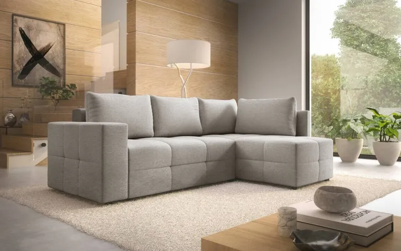 Ecksofa mit Bettfunktion und Bettkasten stone Flachgewebe B/T: ca. 238x167 cm