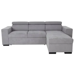Ecksofa mit Bettfunktion und Bettkasten hellgrau Webstoff B/H/T: ca. 237x88x167 cm